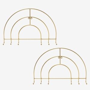 Set of 2 Gold Jewelry Holders Wall Mounted Boho by Summer & Rose